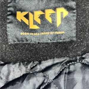 Black and red Kleep varsity jacket📲worn a couple of time but in good condition